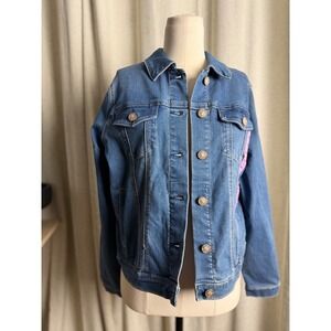 Seven7 Premium Brand Paddington Denim Jacket Medium Wash Blue Small MY5140DES24